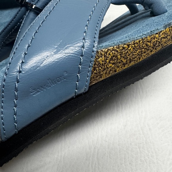 Wellrox leather upper Stylish Blue Sandals for Women size 7 - Picture 5 of 7